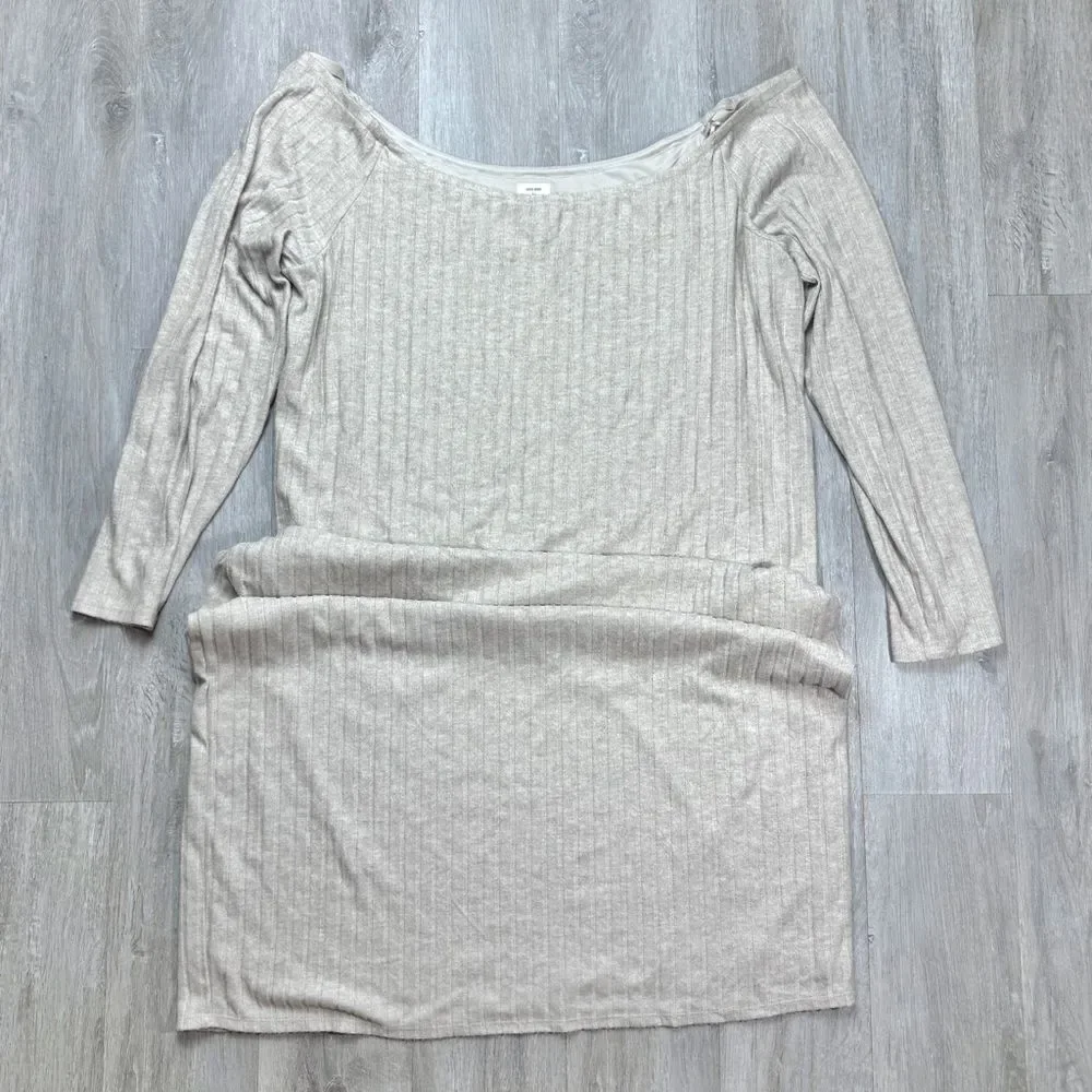 Bar III Women's Plus Size White Off the Shoulder Long Sleeve Sweater Dress 4X - Picture 3 of 7